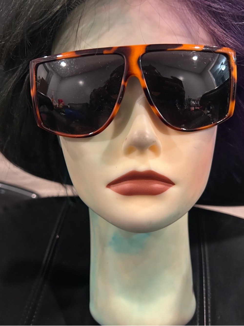 Women's Oversized Tortoiseshell Shield Sunglasses - Brown